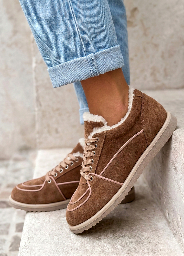 Кросівки жіночі зимові BAREFOOT замша brown 8221-28
