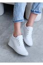 Сникерсы женские кожаные белые платформа 8425-28