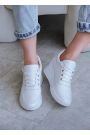 Сникерсы женские кожаные белые платформа 8425-28