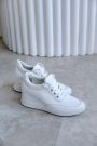 Сникерсы женские кожаные белые платформа 8425-28