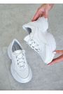 Кроссовки женские кожаные белые GOLD 8479-28