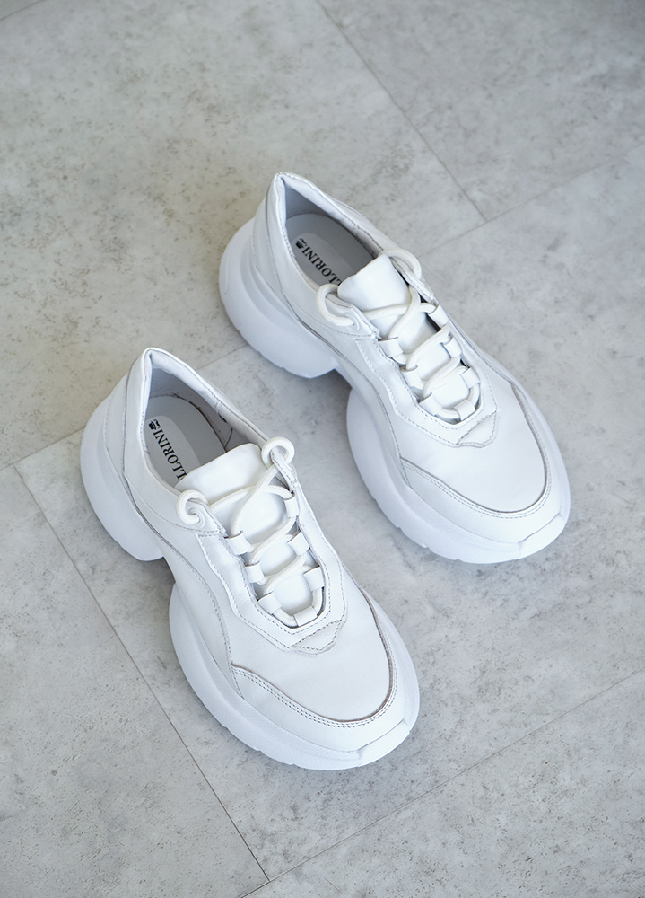 Кроссовки женские кожаные белые GOLD 8479-28