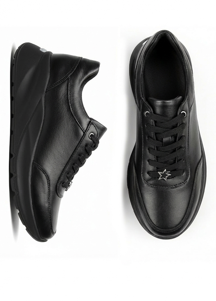Кросівки жіночі шкіряні чорні STAR 8615-28