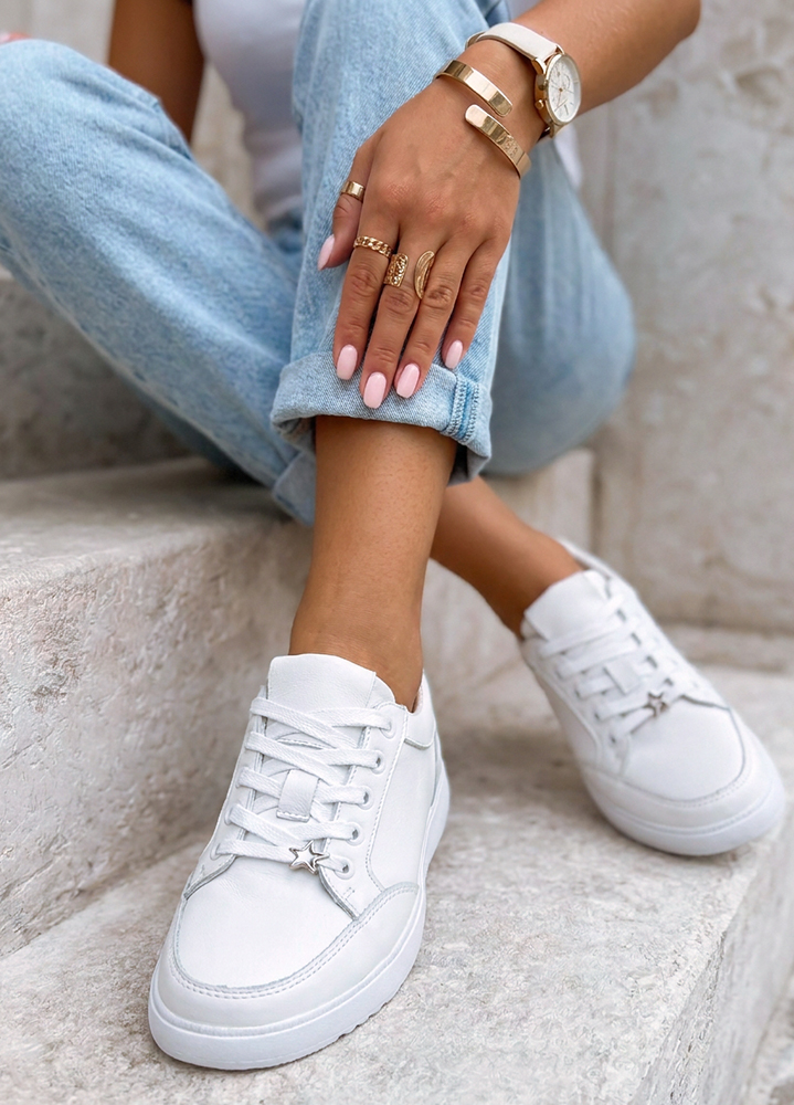 Кеди жіночі STAR шкіряні barefoot білі 8621-28