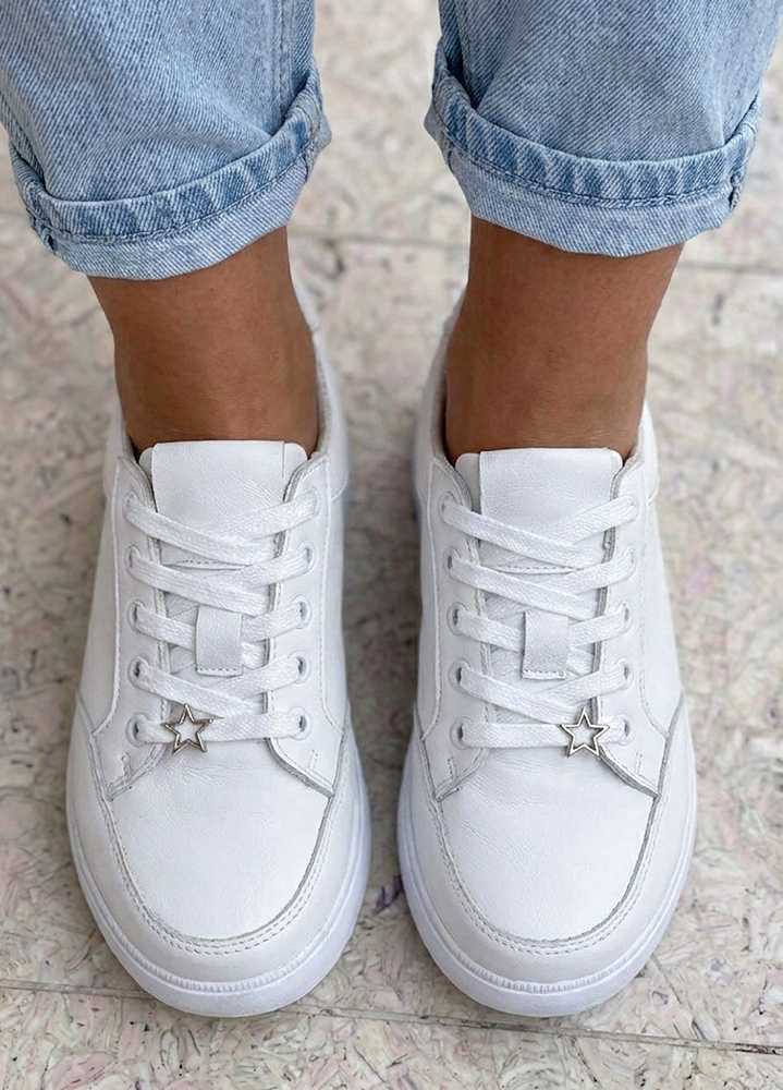Кеди жіночі STAR шкіряні barefoot білі 8621-28