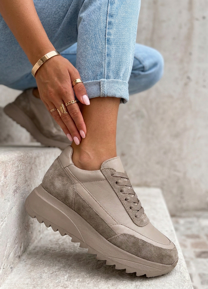 Кросівки жіночі шкіряні мокко LOLA 7839-28