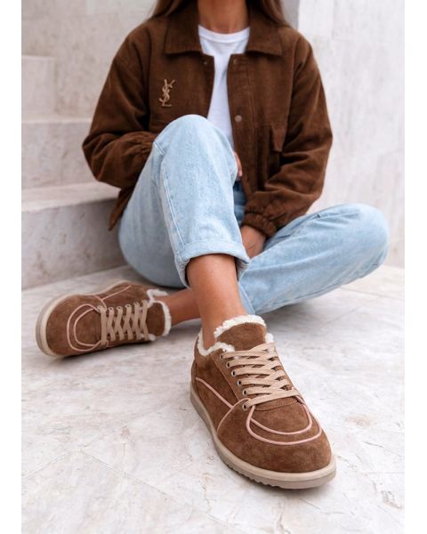Кросівки жіночі зимові BAREFOOT замша brown 8221-28 Кросівки жіночі зимові BAREFOOT замша brown 8221-28