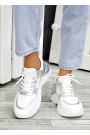 Кроссовки кожа Balenc!aga серебро 7266-28