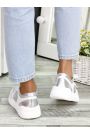 Кроссовки кожа Balenc!aga серебро 7447-28