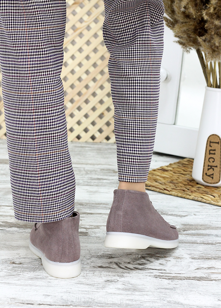 Черевики короткі жіночі замшеві мокко LORO 7651-28