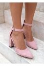Туфлі Bogemiya замшеві пудра на підборах 6392-28