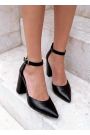 Туфлі Bogemiya шкіряні чорні на підборах 6393-28