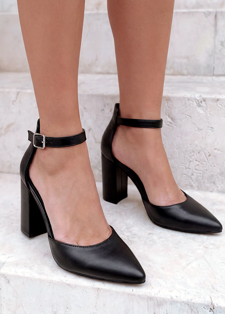 Туфлі Bogemiya шкіряні чорні на підборах 6393-28