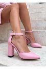 Туфлі Bogemiya шкіряні рожеві на підборах 7009-28