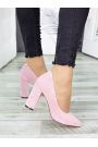 Туфли женские замшевые розовые на каблуке 7276-28