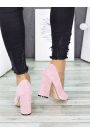 Туфли женские замшевые розовые на каблуке 7276-28