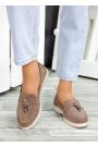 Туфлі лофери жіночі замшеві кава Wendy 7492-28