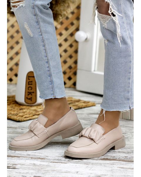 Туфли женские кожаные бежевые Derbi 7778-28