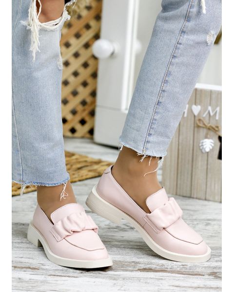 Туфли женские кожаные пудра Derbi 7779-28