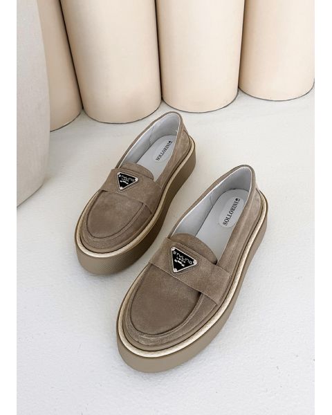 Туфли лоферы женские замшевые мокко EMILY 8181-28