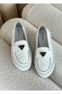 Туфлі лофери жіночі шкіряні білий EMILY 8219-28