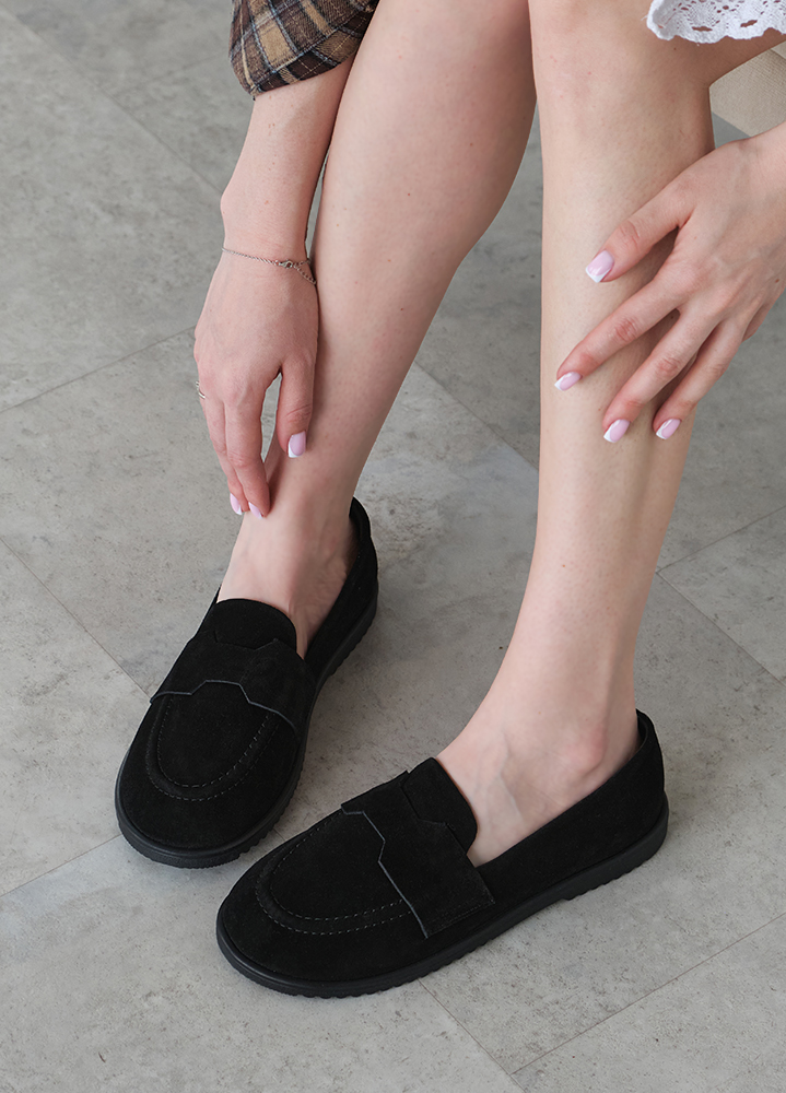 Туфли Barefoot женские замшевые черные 8468-28