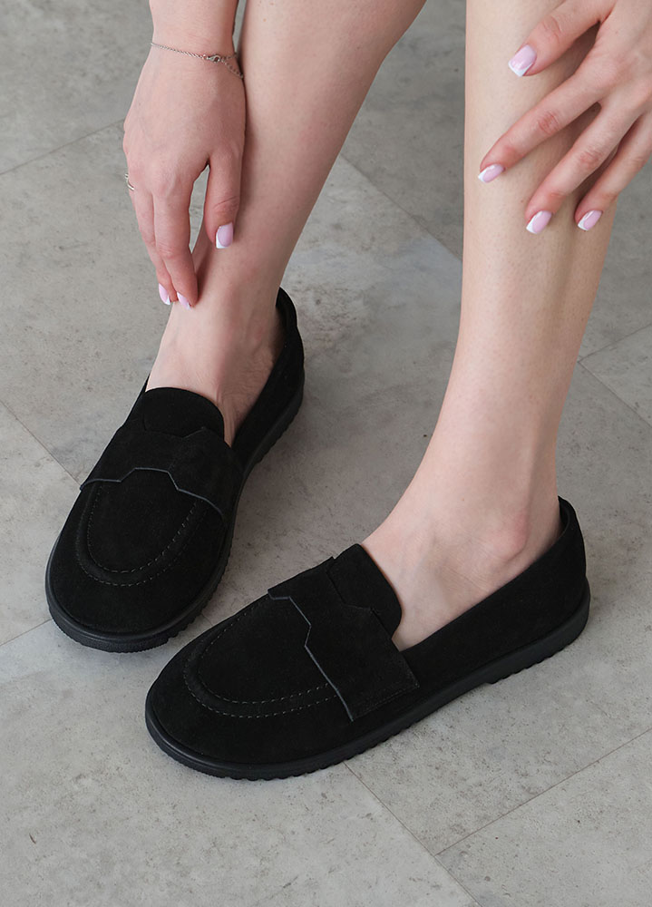 Туфли Barefoot женские замшевые черные 8468-28