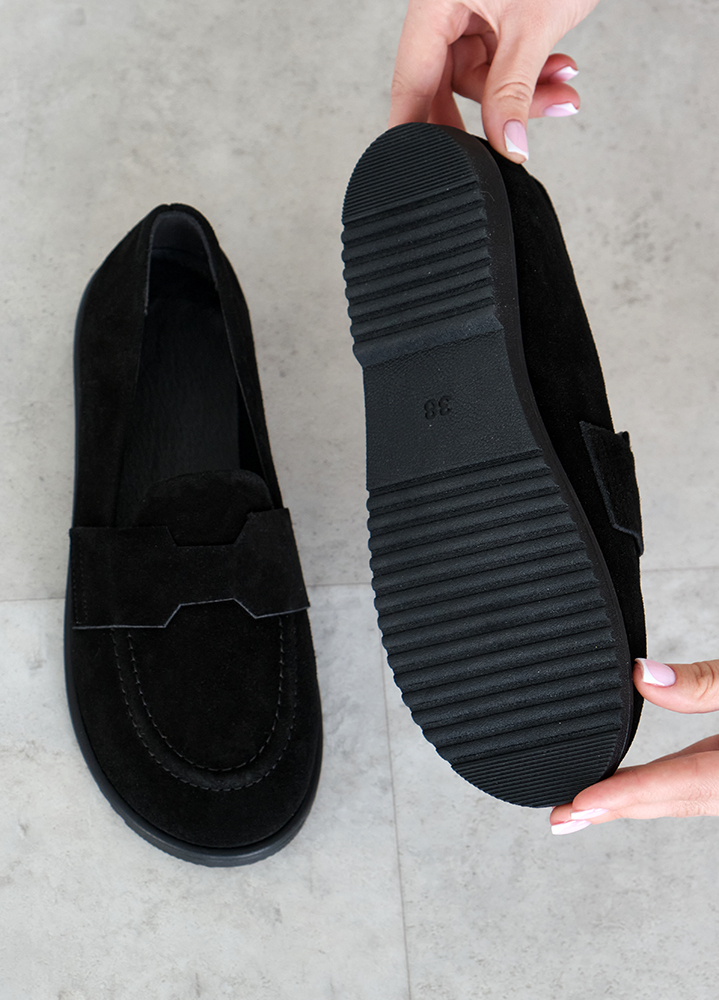 Туфли Barefoot женские замшевые черные 8468-28