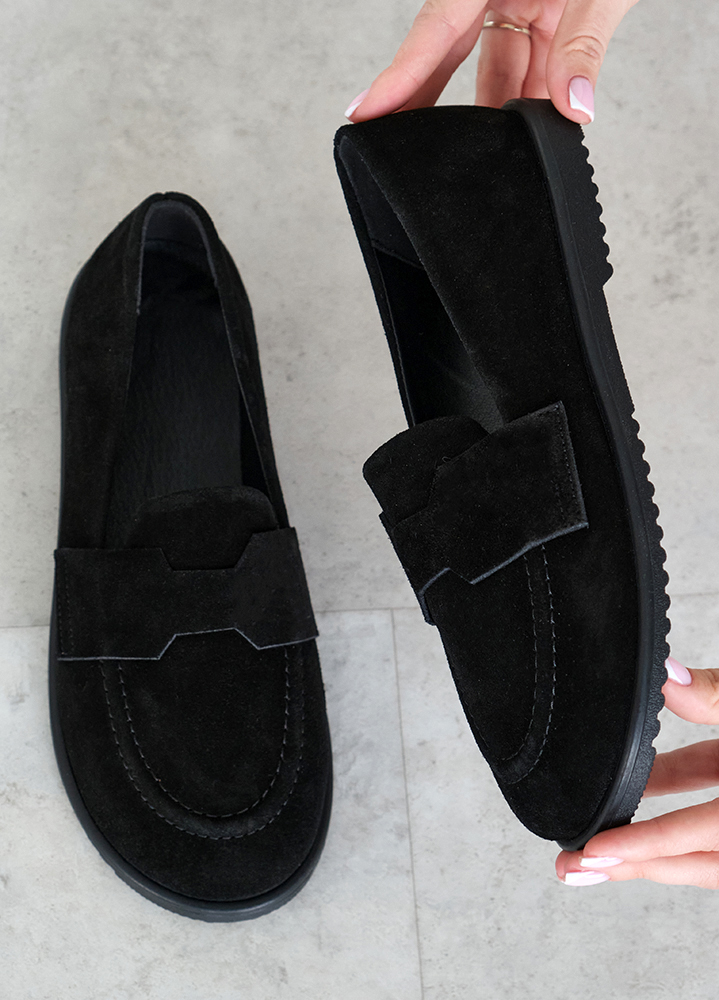 Туфли Barefoot женские замшевые черные 8468-28