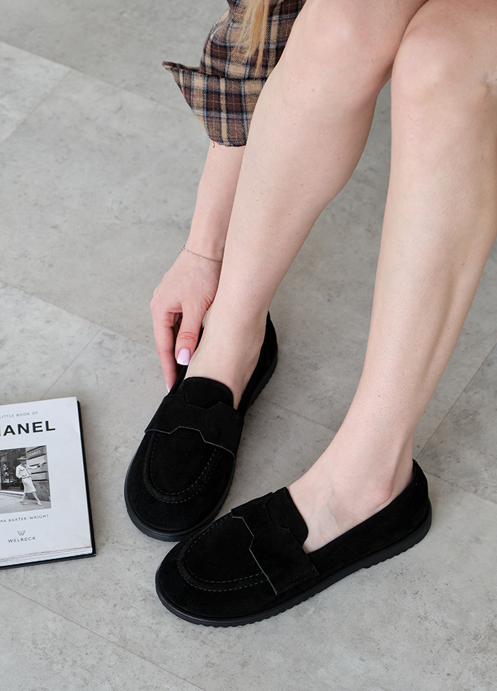 Туфли Barefoot женские замшевые черные 8468-28