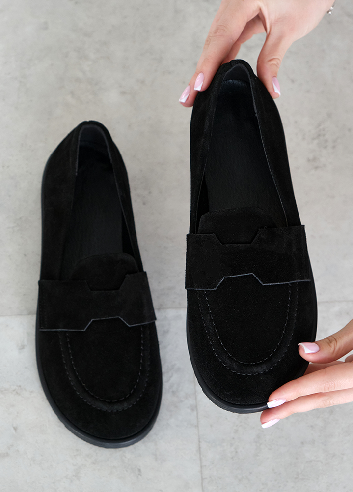 Туфли Barefoot женские замшевые черные 8468-28