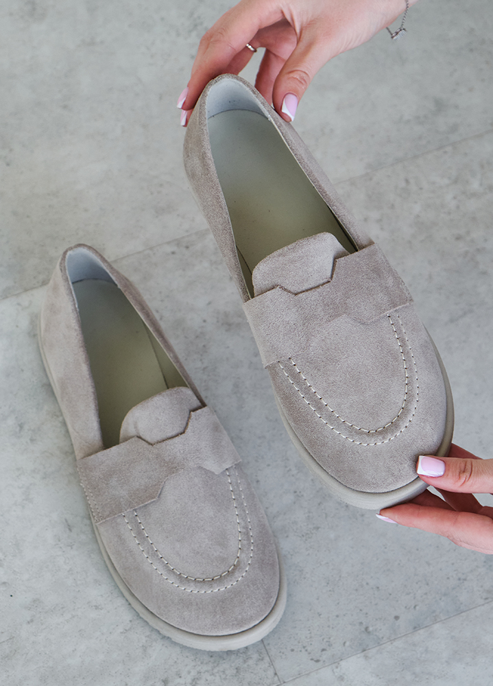 Туфлі Barefoot жіночі замшеві сірі 8472-28