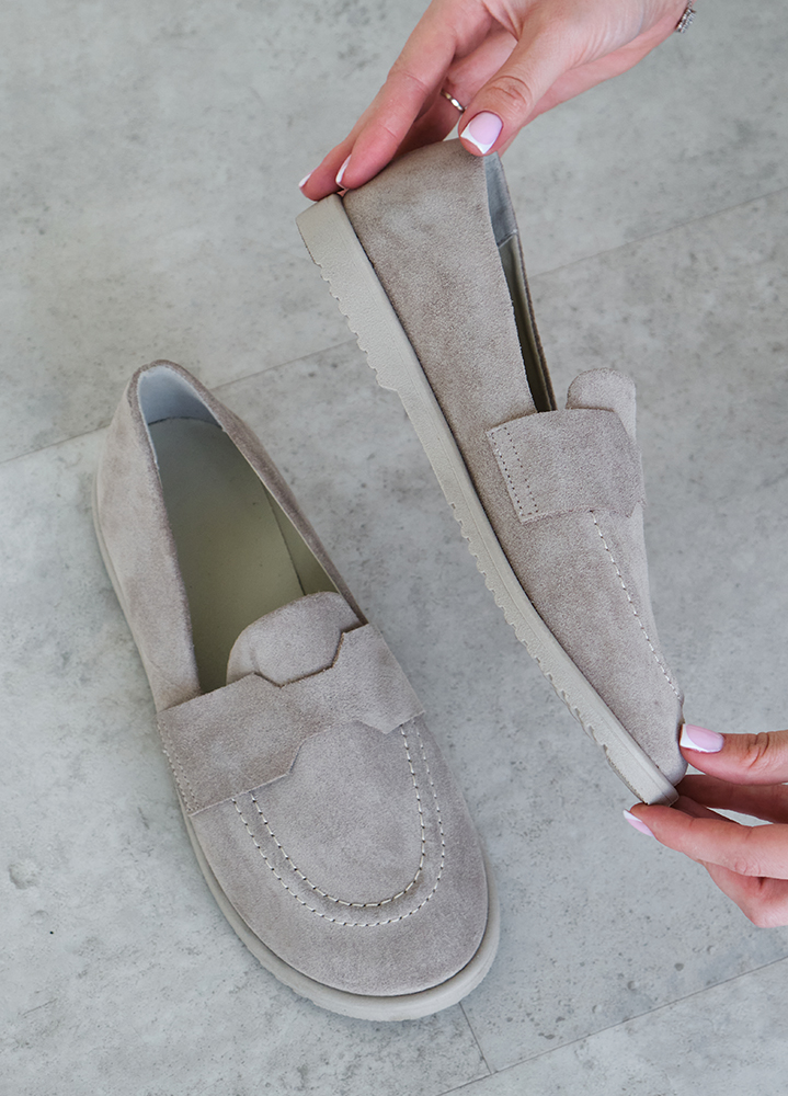 Туфлі Barefoot жіночі замшеві сірі 8472-28