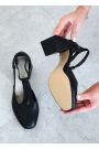 Туфлі жіночі шкіряні чорні на підборах 8481-28