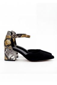 Туфли Mimoza замша черные на маленьком каблуке 8591-28