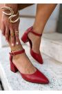 Туфли Mimoza кожа красные на маленьком каблуке 8592-28