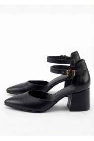 Туфли Mimoza кожа черные на маленьком каблуке 8594-28