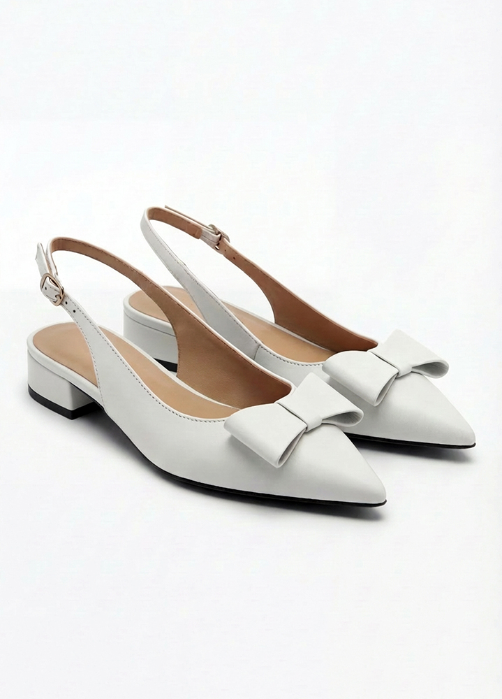 Туфли Bant кожа белые на маленьком каблуке 8599-28