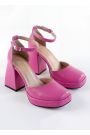 Туфлі CREDO шкіряні фуксія на високих підборах 8617-28