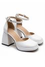 Туфлі CREDO шкіряні білі на високих підборах 8619-28