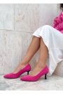 Туфлі човники на маленькій шпильці фуксія замша 8628-28