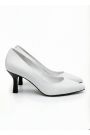 Туфлі човники на маленькій шпильці біла шкіра 8629-28