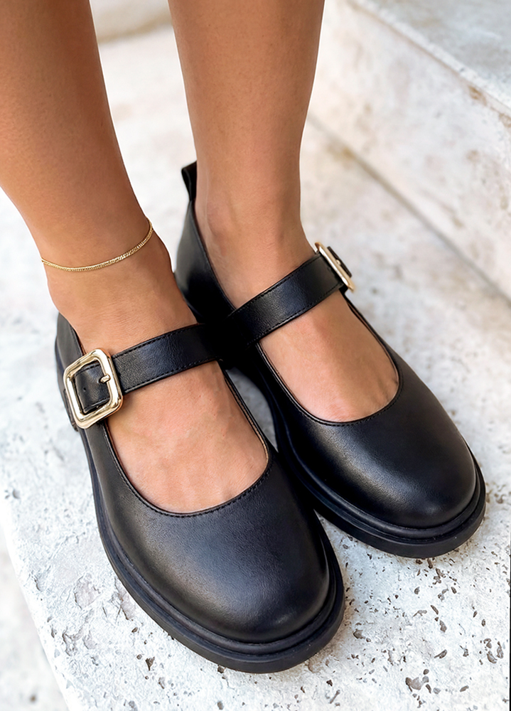 Туфли женские кожаные черные Mary Jane 8630-28