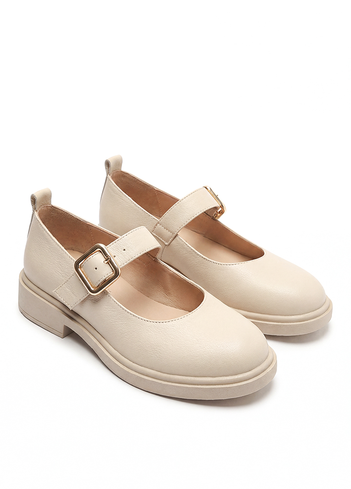 Туфлі жіночі шкіряні бежеві Mary Jane 8633-28