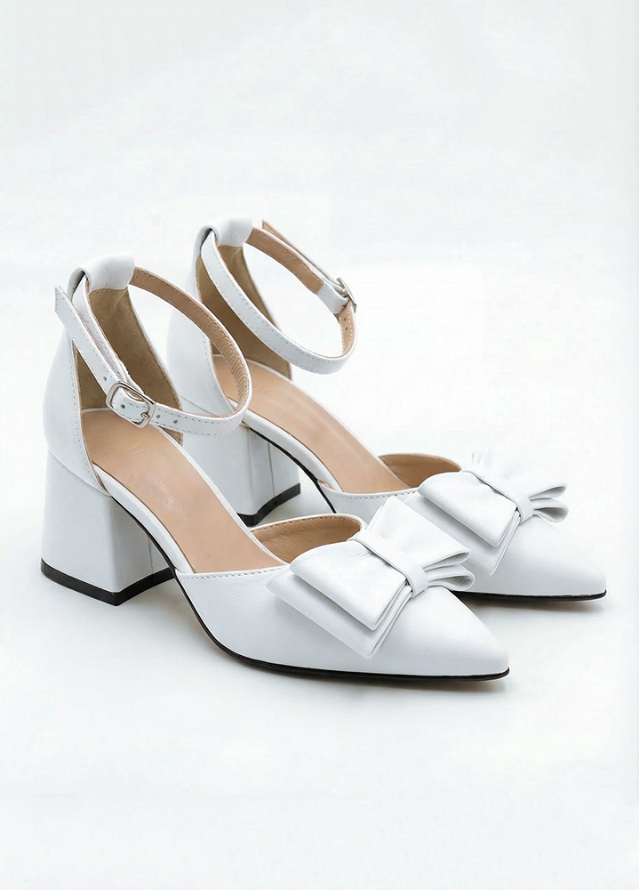 Туфлі BANT шкіра біла на маленьких підборах 8634-28