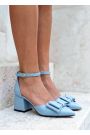 Туфлі BANT на маленьких підборах блакитна шкіра 8636-28