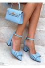 Туфлі BANT на маленьких підборах блакитна шкіра 8636-28 Туфлі BANT на маленьких підборах блакитна шкіра 8636-28