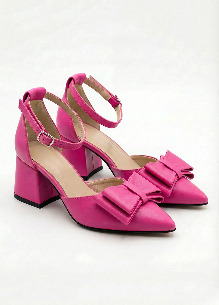 Туфлі BANT на маленьких підборах фуксія шкіра 8637-28