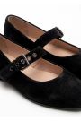 Туфли Mary Jane с ремешком черная замша 8640-28