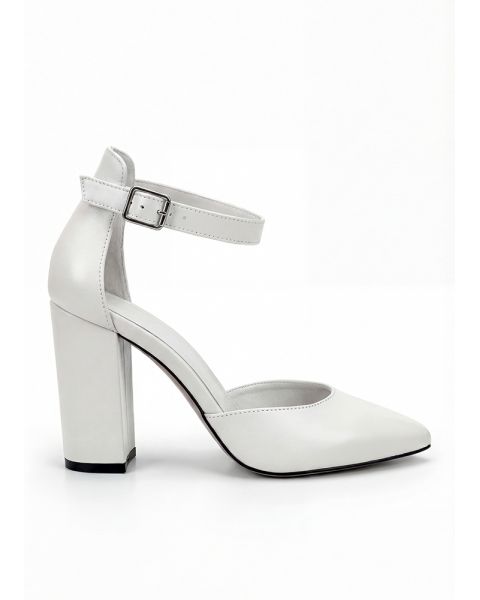 Туфли Bogemiya кожаные белые на каблуке 8657-28 Туфли Bogemiya кожаные белые на каблуке 8657-28